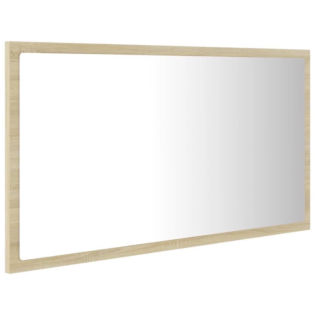 LED Bathroom Mirror Sonoma Oak 80x8.5x37 cm Engineered Wood