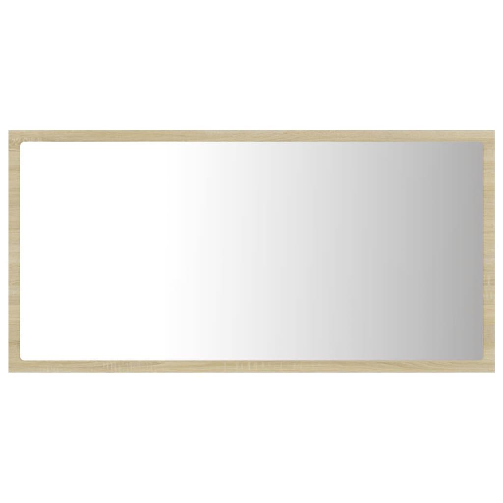 LED Bathroom Mirror Sonoma Oak 80x8.5x37 cm Engineered Wood