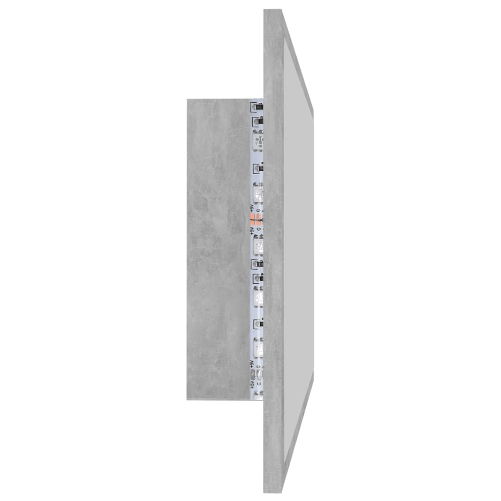 LED Bathroom Mirror Concrete Grey 80x8.5x37 cm Acrylic
