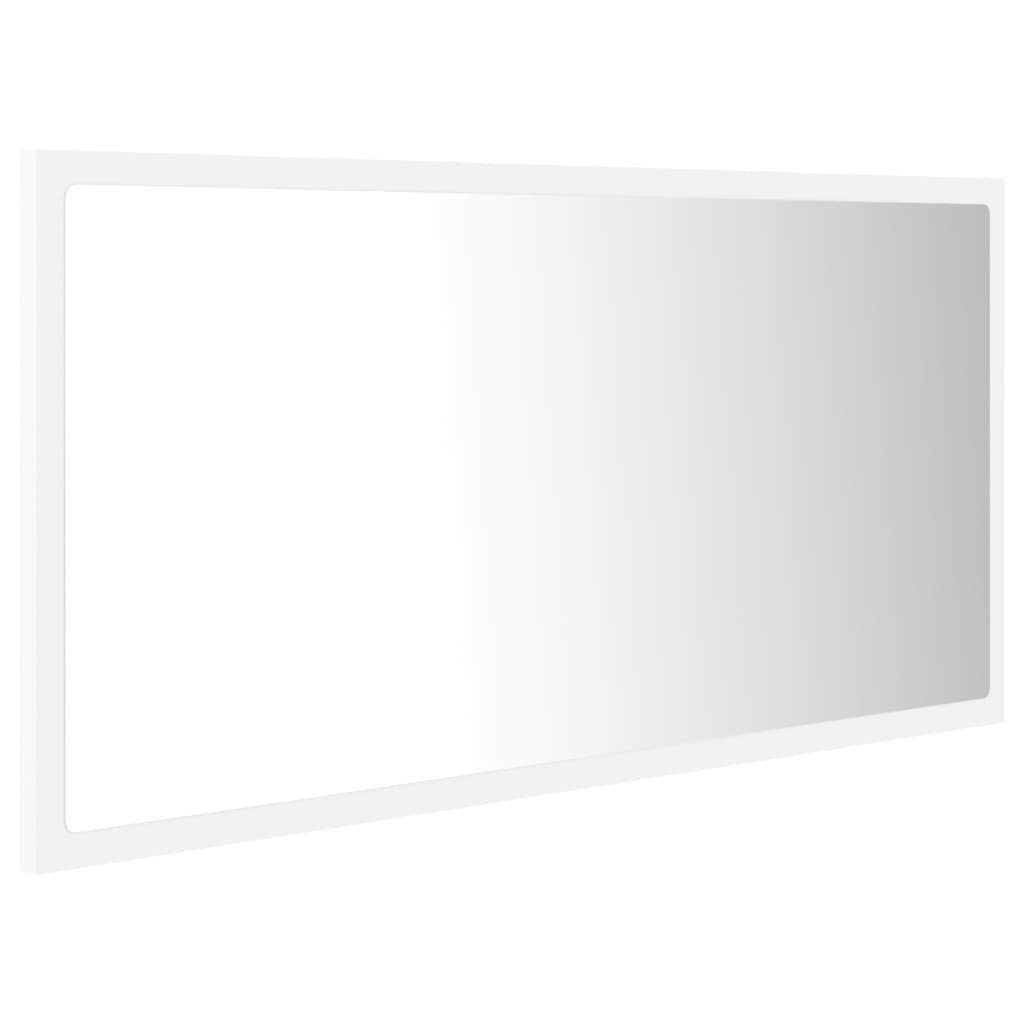 LED Bathroom Mirror White 90x8.5x37 cm Acrylic