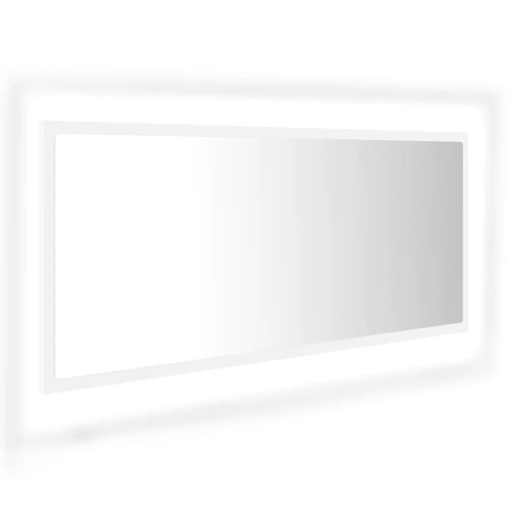 LED Bathroom Mirror White 100x8.5x37 cm Acrylic