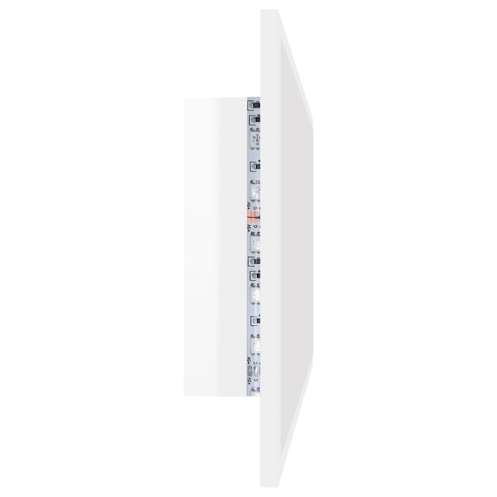 LED Bathroom Mirror High Gloss White 100x8.5x37 cm Acrylic