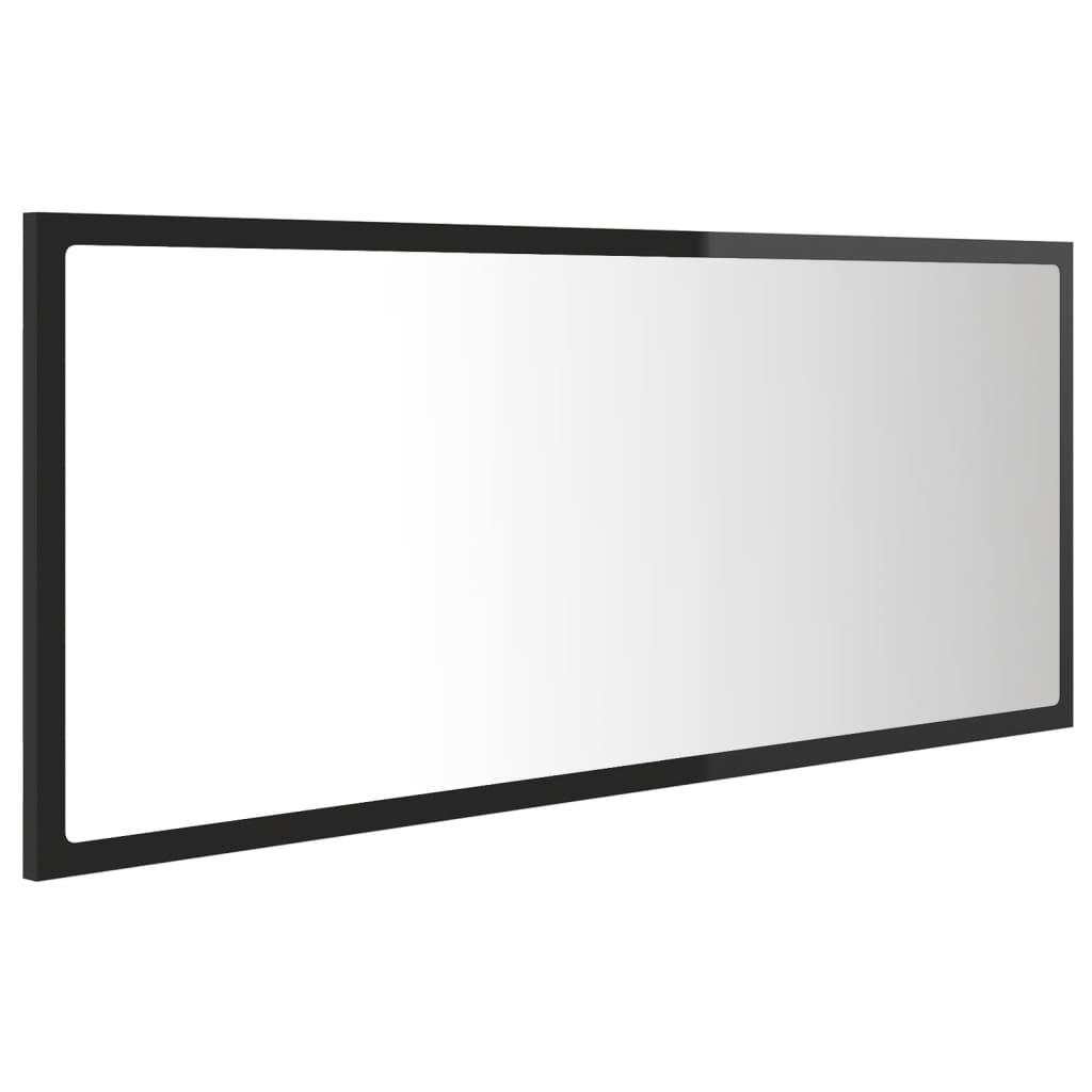 LED Bathroom Mirror High Gloss Black 100x8.5x37 cm Acrylic