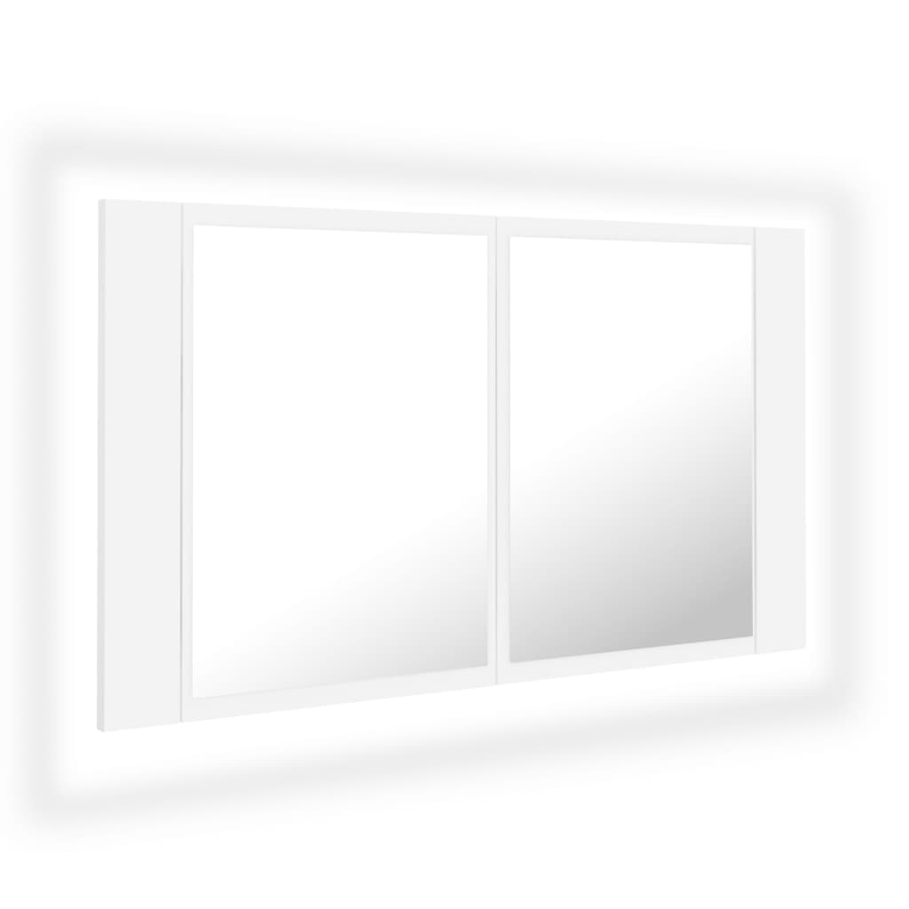 LED Bathroom Mirror Cabinet White 80x12x45 cm Acrylic