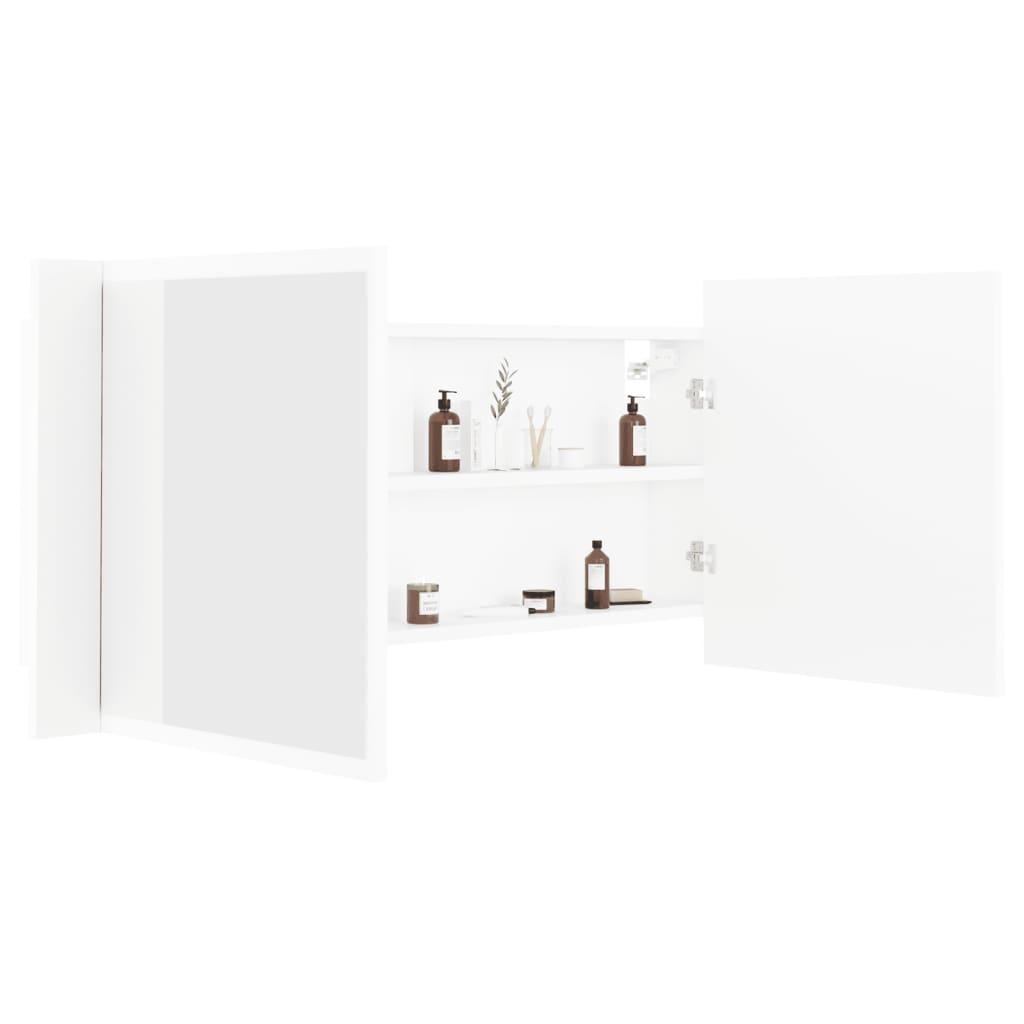 LED Bathroom Mirror Cabinet White 100x12x45 cm Acrylic