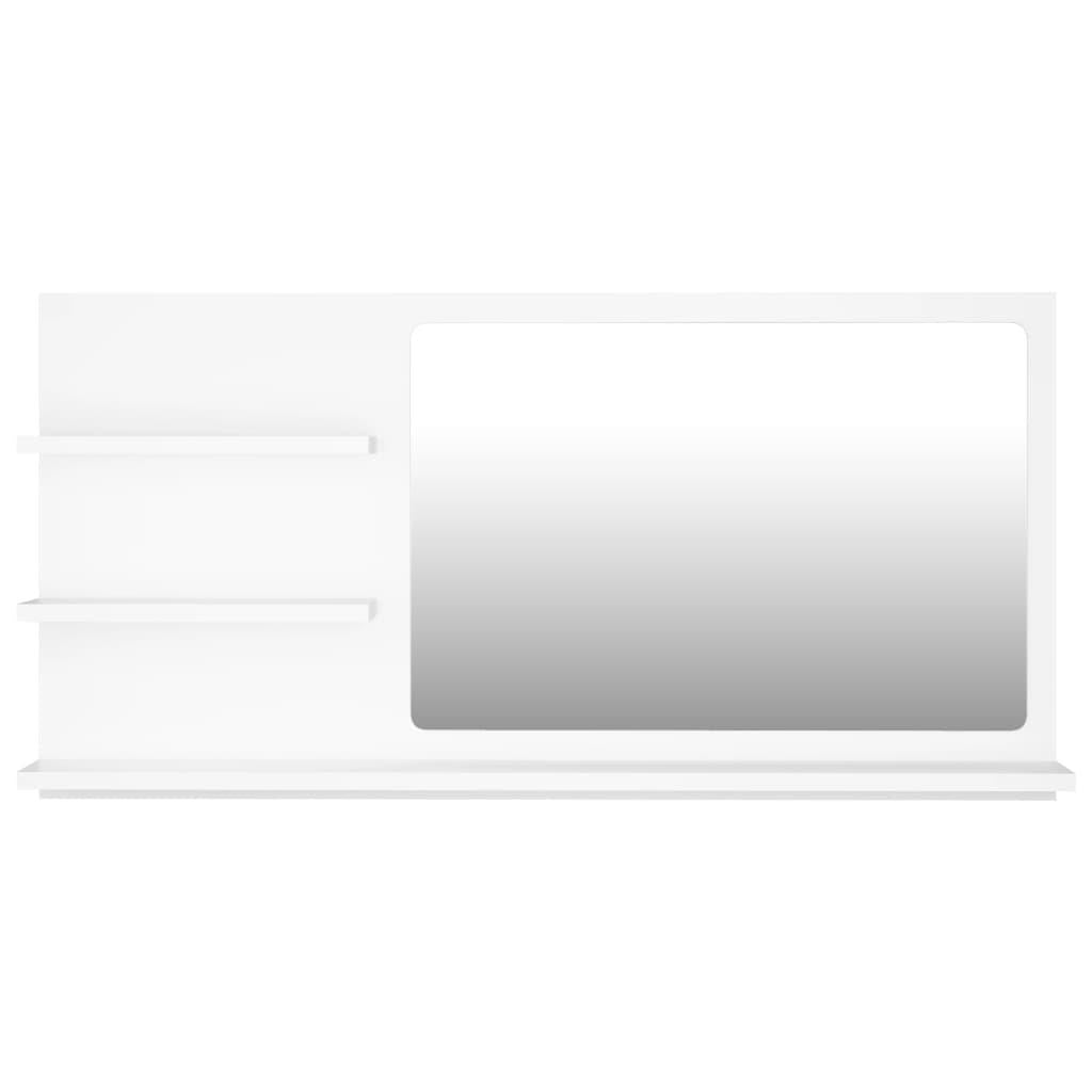 Bathroom Mirror White 90x10.5x45 cm Engineered Wood