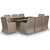 9 Piece Garden Dining Set Poly Rattan Brown