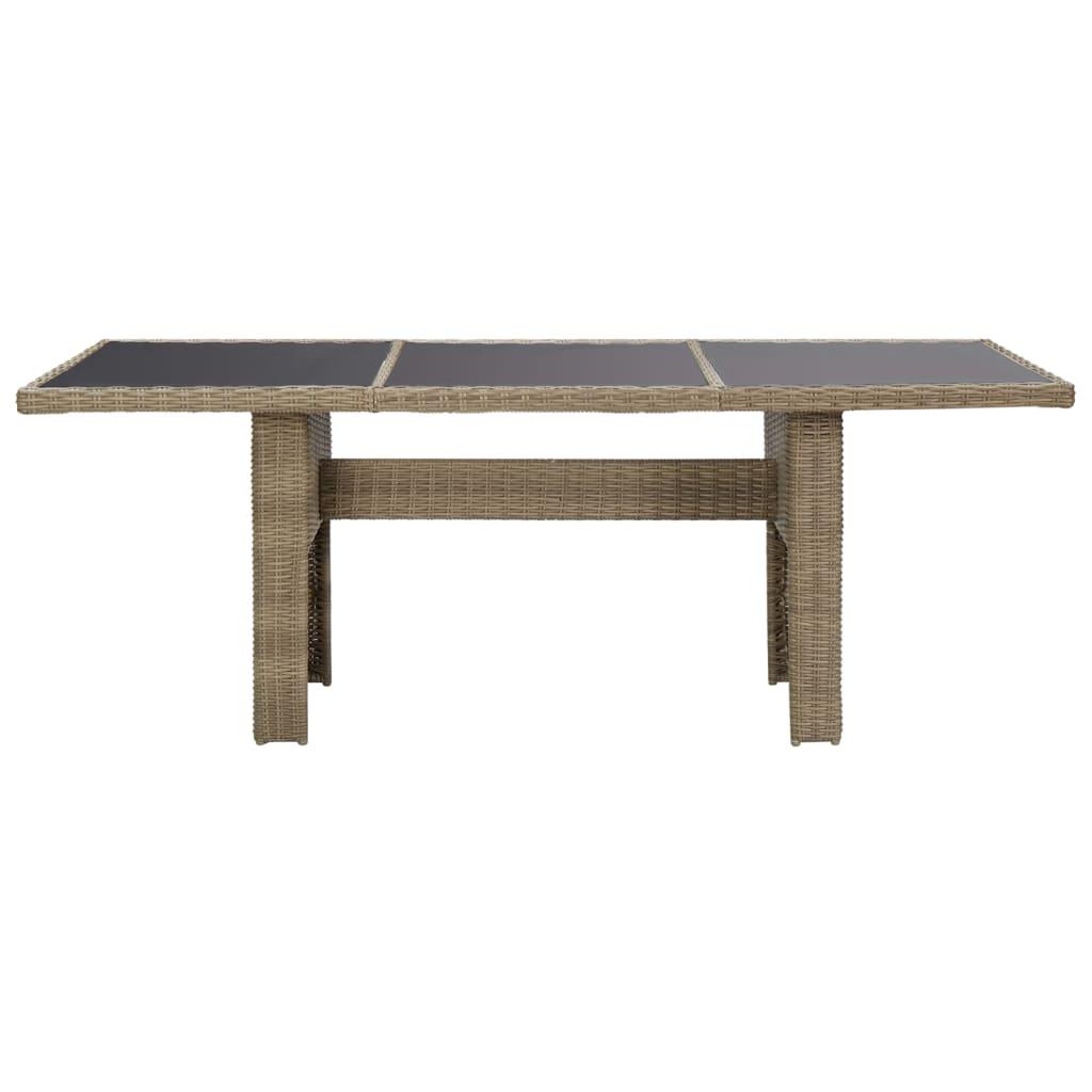 9 Piece Garden Dining Set Poly Rattan Brown