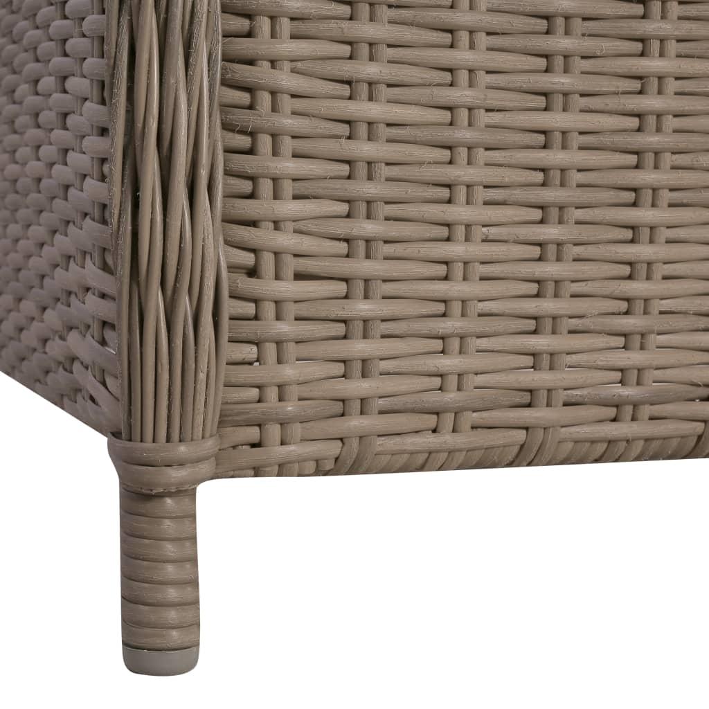 7 Piece Garden Dining Set Poly Rattan Brown