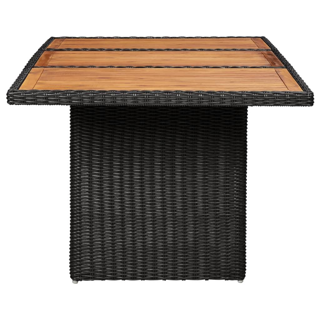 7 Piece Garden Dining Set Poly Rattan Black