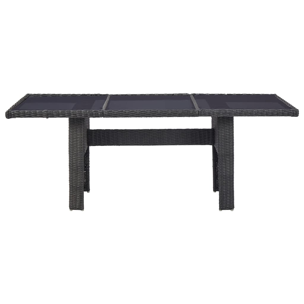 7 Piece Garden Dining Set Poly Rattan Black