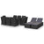11 Piece Garden Dining Set Poly Rattan Black
