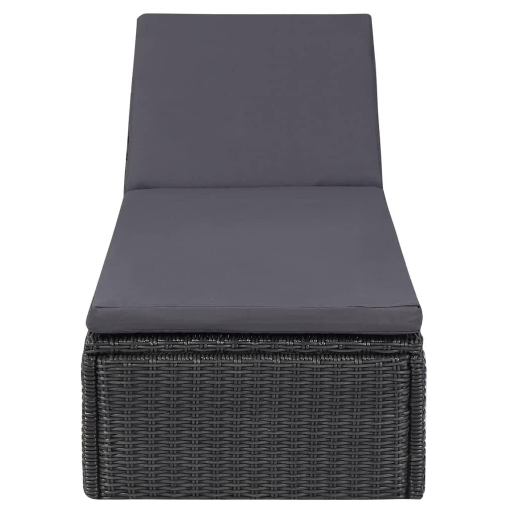 11 Piece Garden Dining Set Poly Rattan Black