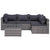 9 Piece Garden Lounge Set with Cushions Poly Rattan Grey