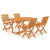 5 Piece Garden Dining Set Solid Teak Wood