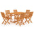 7 Piece Garden Dining Set Solid Teak Wood
