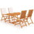 5 Piece Garden Dining Set with Cushions Solid Teak Wood