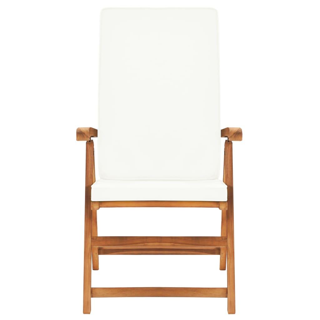5 Piece Garden Dining Set with Cushions Solid Teak Wood