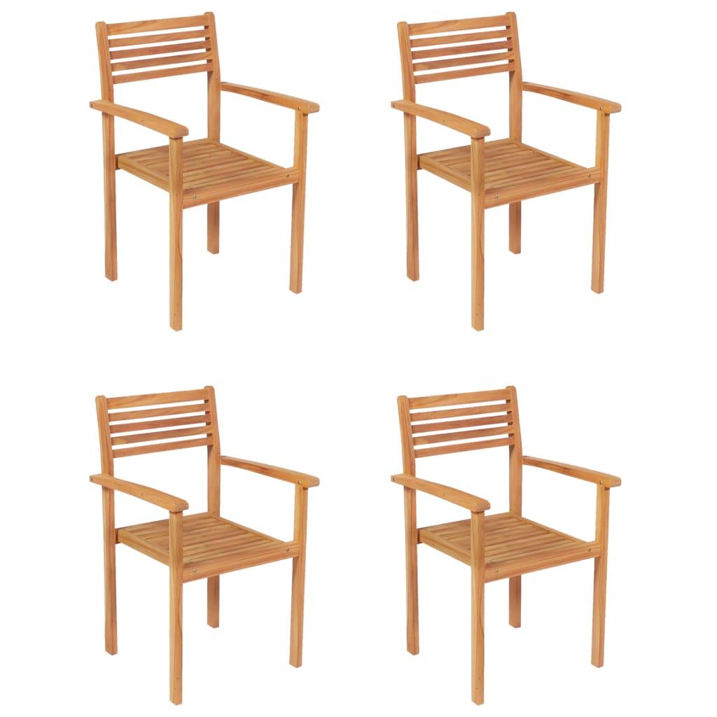 5 Piece Garden Dining Set Solid Teak Wood