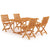 5 Piece Garden Dining Set Solid Teak Wood