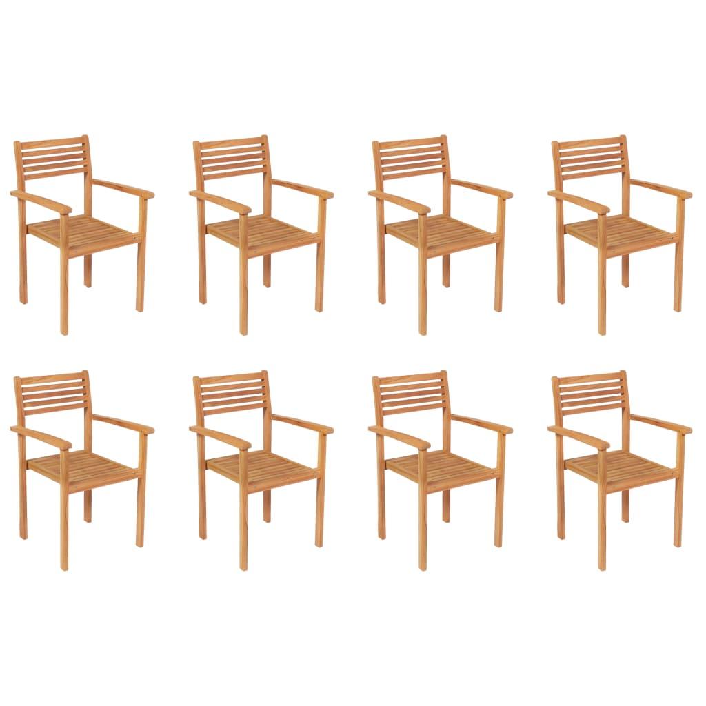 9 Piece Garden Dining Set Solid Teak Wood