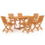 7 Piece Garden Dining Set Solid Teak Wood