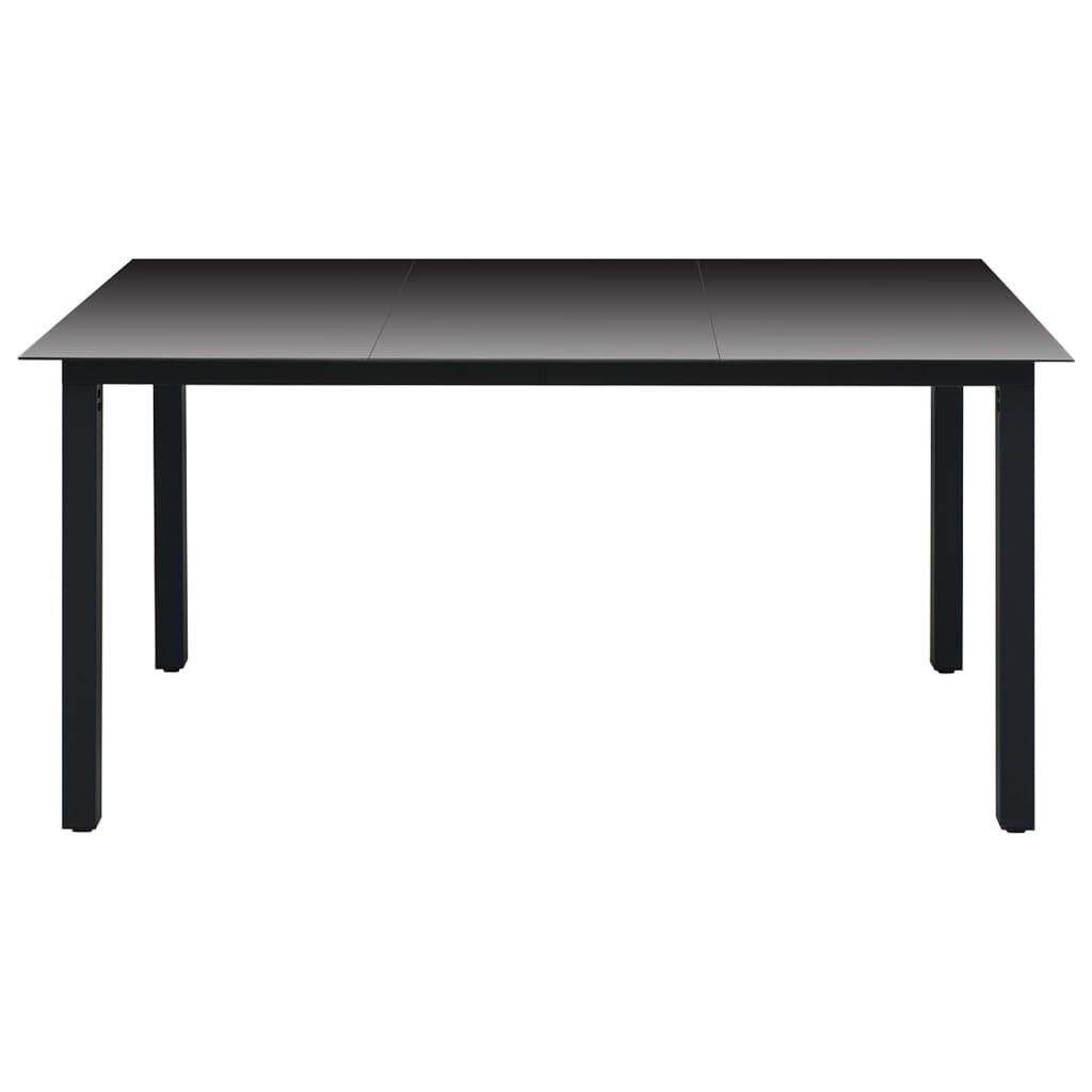 5 Piece Garden Dining Set Black