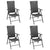 5 Piece Garden Dining Set Black