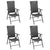 5 Piece Garden Dining Set Black and Brown