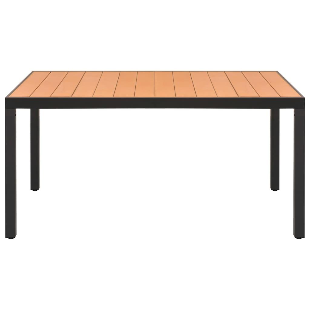 7 Piece Garden Dining Set Black and Brown