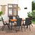 7 Piece Garden Dining Set Black and Brown