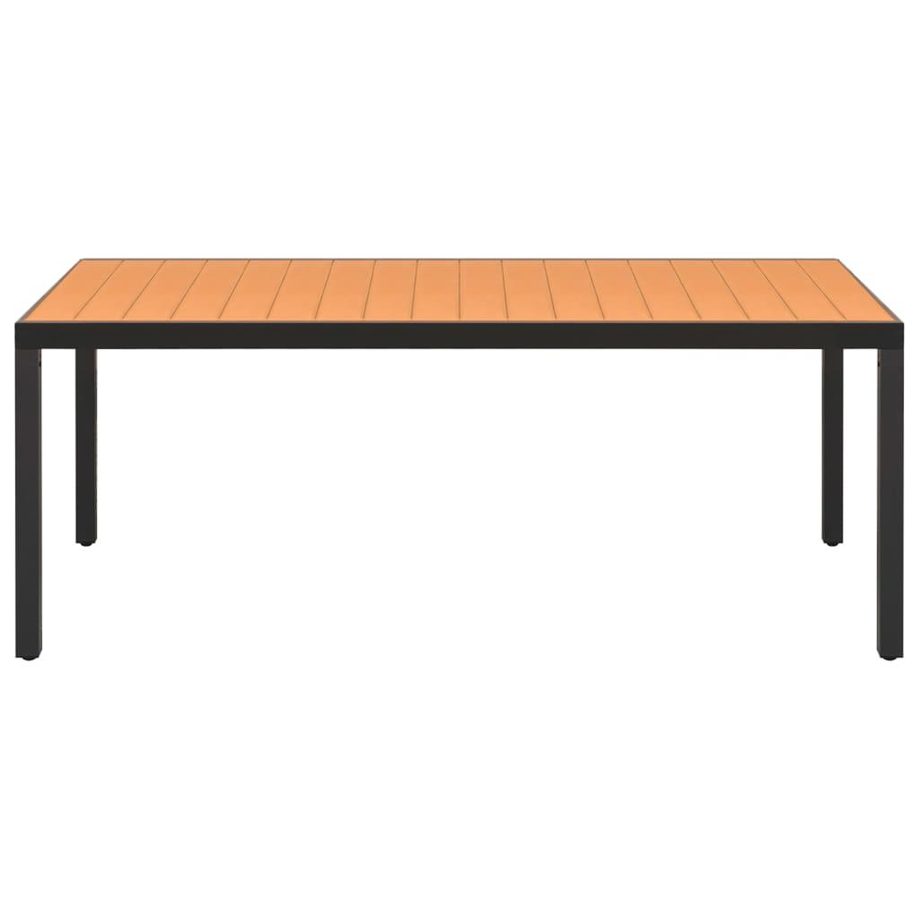 9 Piece Garden Dining Set Black and Brown