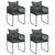 5 Piece Garden Dining Set PVC Rattan Black