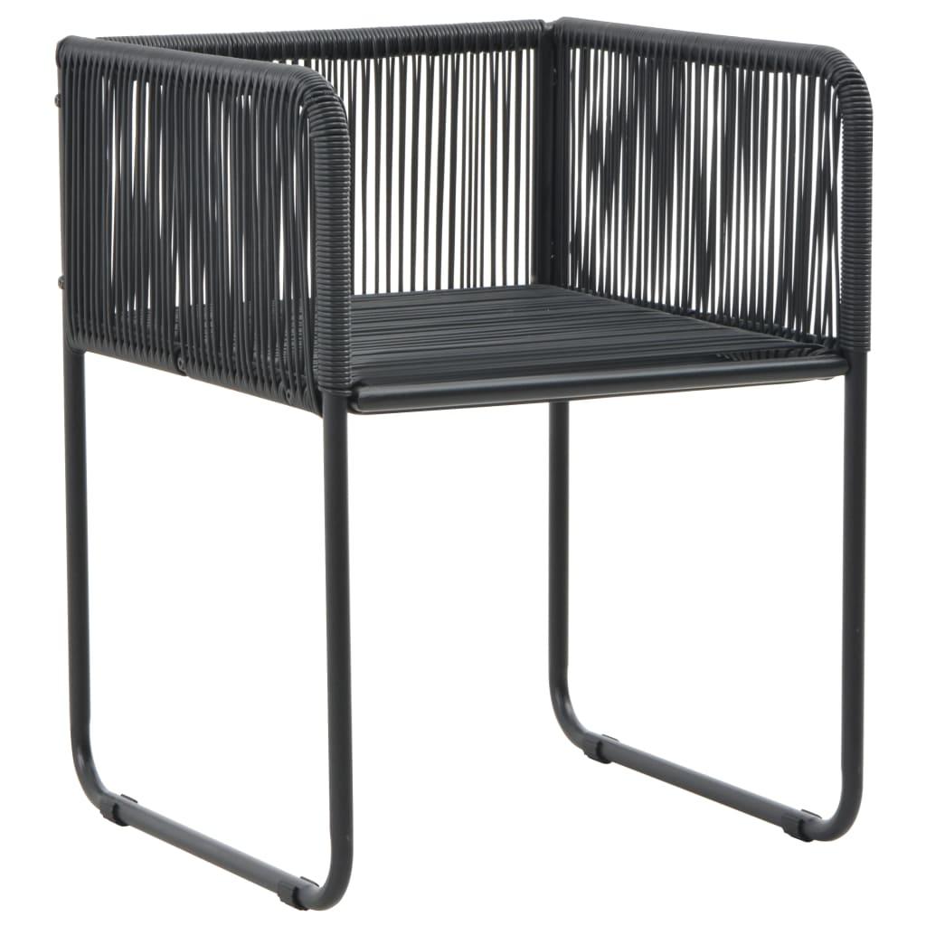 5 Piece Garden Dining Set PVC Rattan Black and Brown
