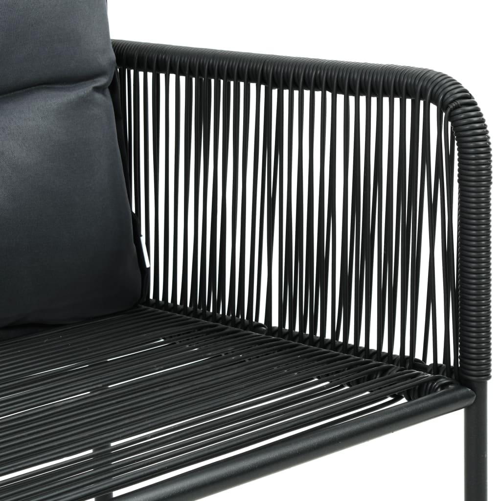 5 Piece Garden Dining Set PVC Rattan Black and Brown