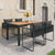 5 Piece Garden Dining Set PVC Rattan Black and Brown