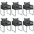 7 Piece Garden Dining Set PVC Rattan Black and Brown
