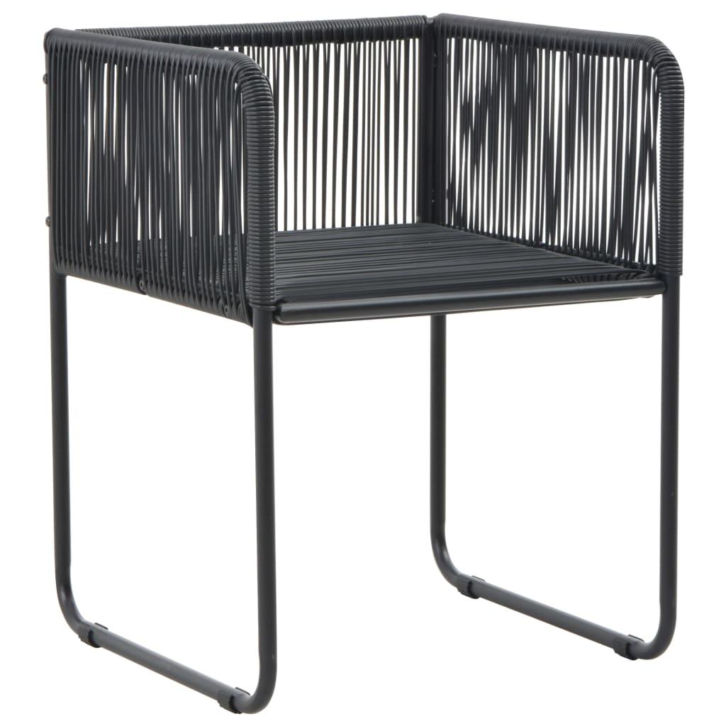 7 Piece Garden Dining Set PVC Rattan Black and Brown