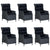 7 Piece Outdoor Dining Set with Cushions Poly Rattan Dark Grey