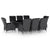 9 Piece Outdoor Dining Set with Cushions Poly Rattan Dark Grey