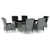 7 Piece Outdoor Dining Set with Cushions Poly Rattan Light Grey