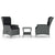 3 Piece Garden Lounge Set with Cushions Poly Rattan Light Grey