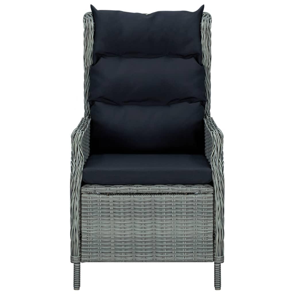 3 Piece Garden Lounge Set with Cushions Poly Rattan Light Grey