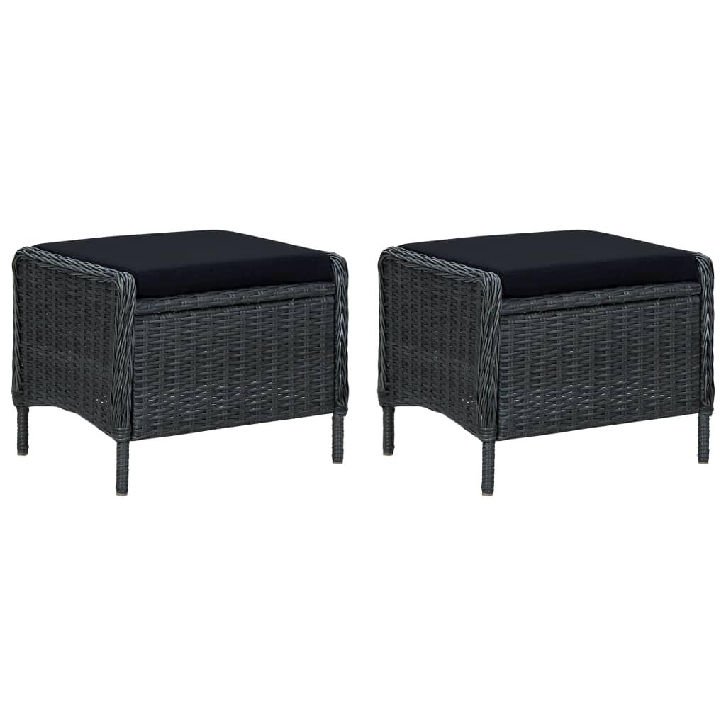 3 Piece Garden Lounge Set with Cushions Poly Rattan Dark Grey