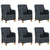 7 Piece Outdoor Dining Set with Cushions Poly Rattan Dark Grey