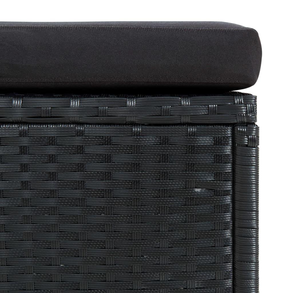 6 Piece Garden Lounge Set with Cushions Poly Rattan Black