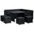 6 Piece Garden Lounge Set with Cushions Poly Rattan Black
