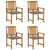 Garden Chairs with Cushions 4 pcs Solid Acacia Wood