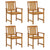 Garden Chairs with Cushions 4 pcs Solid Acacia Wood