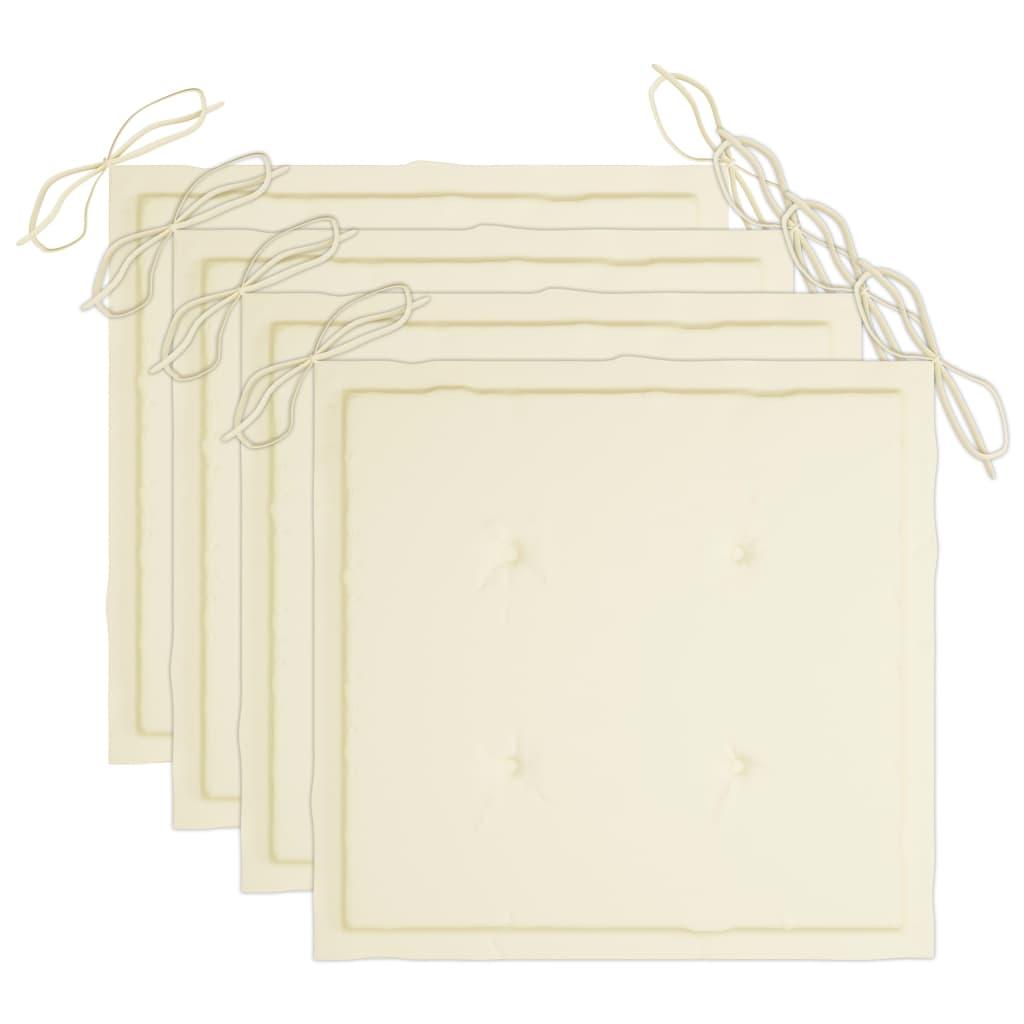 Garden Chairs with Cushions 4 pcs Solid Acacia Wood